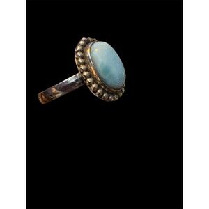 Stunning rare Larimar Sterling 925 ring Size 8